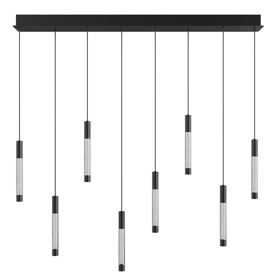 Hanglamp alisio 4581zw 8-lichts luxe glas in zwart