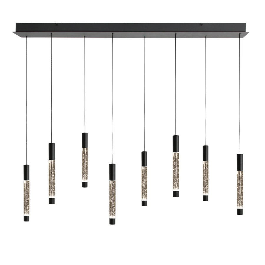 Hanglamp alisio 4581zw 8-lichts luxe glas in zwart
