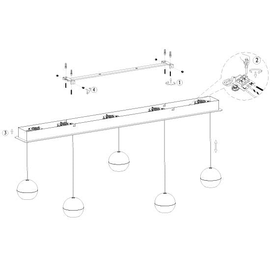 Belluno 4586me – luxe messing zwarte hanglamp met lift systeem