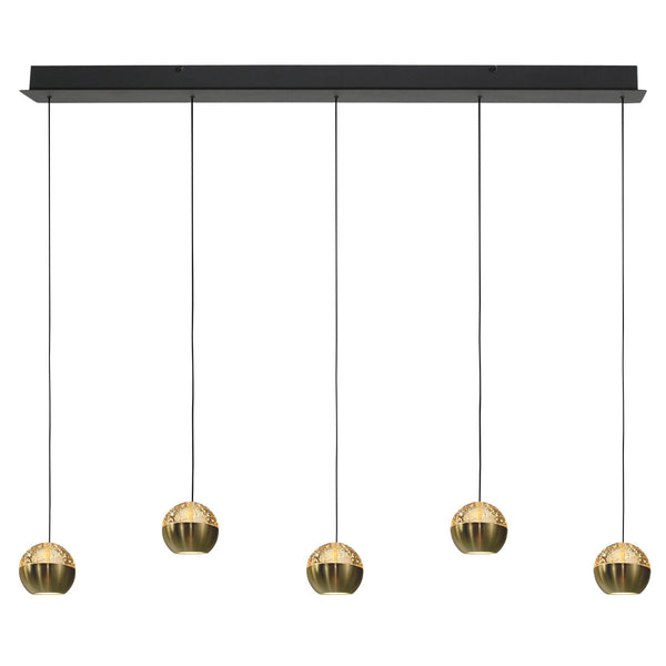 Belluno 4586me – luxe messing zwarte hanglamp met lift systeem