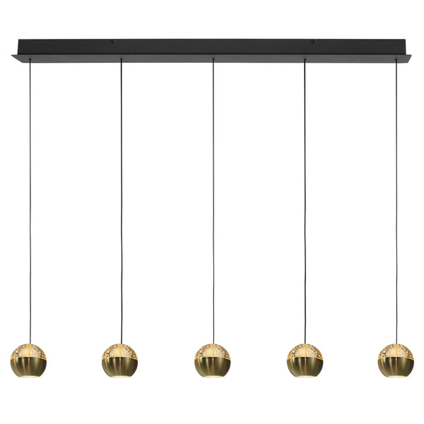 Belluno 4586me – luxe messing zwarte hanglamp met lift systeem