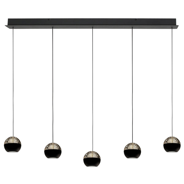 Belluno 4586zw – 5-lichts hanglamp met cable lift