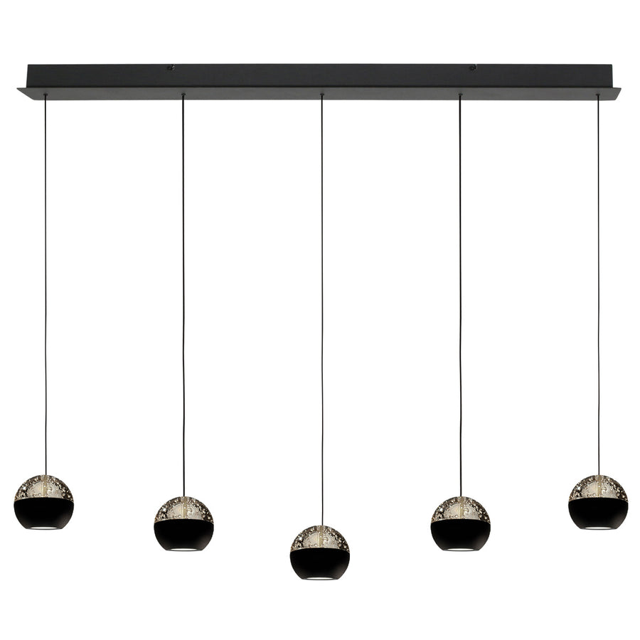 Belluno 4586zw – 5-lichts hanglamp met cable lift
