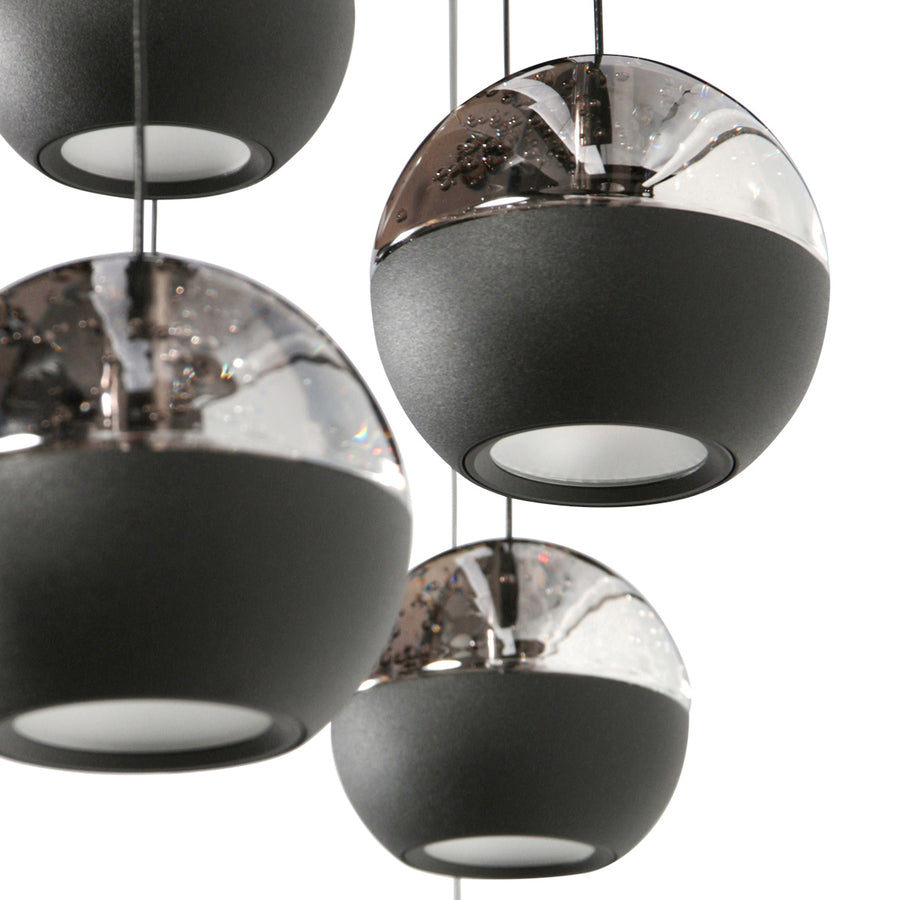 Belluno 4586zw – 5-lichts hanglamp met cable lift