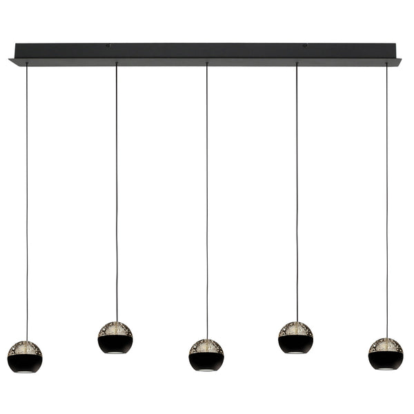 Belluno 4586zw – 5-lichts hanglamp met cable lift