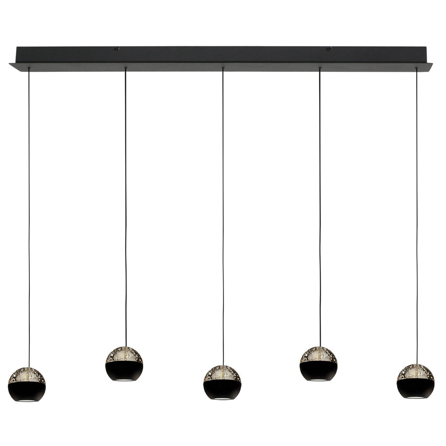 Belluno 4586zw – 5-lichts hanglamp met cable lift