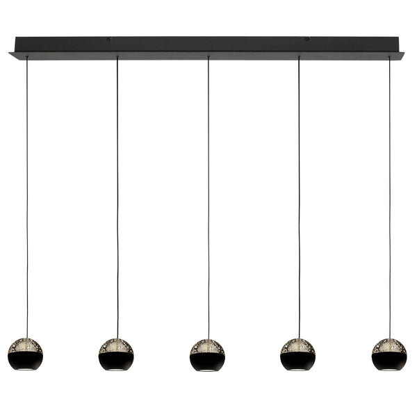Belluno 4586zw – 5-lichts hanglamp met cable lift