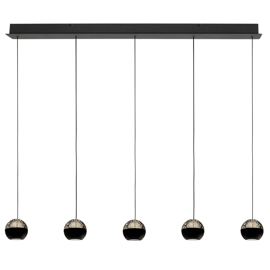 Belluno 4586zw – 5-lichts hanglamp met cable lift