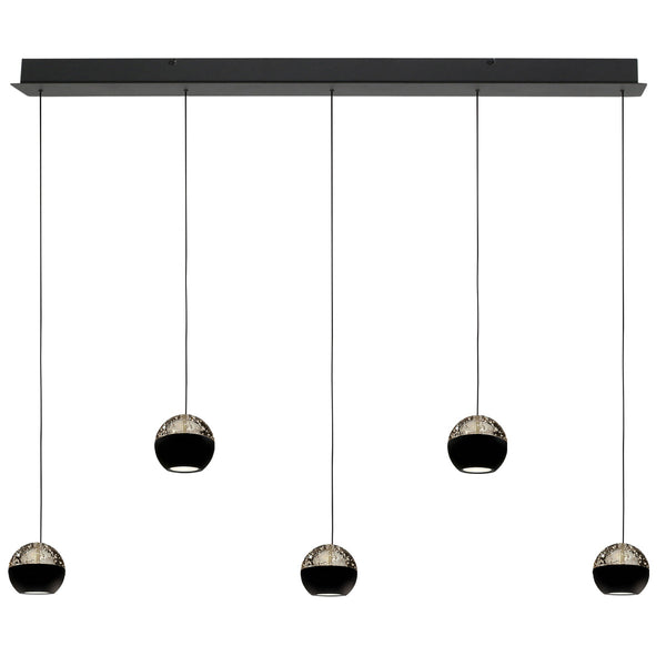 Belluno 4586zw – 5-lichts hanglamp met cable lift