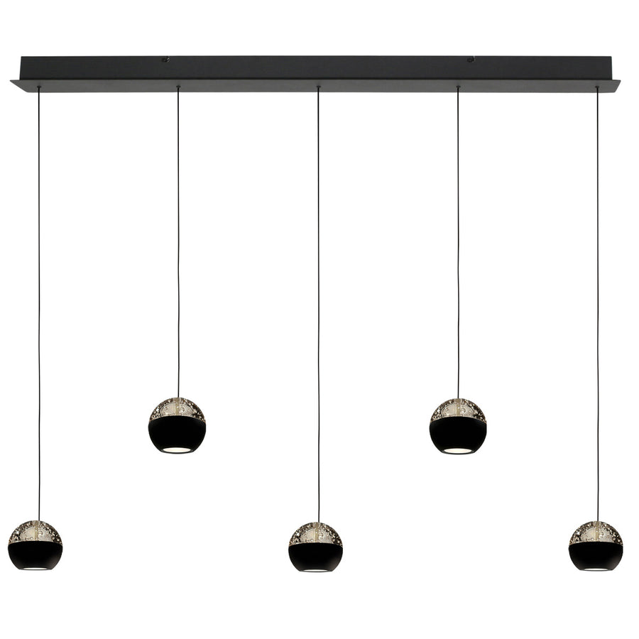Belluno 4586zw – 5-lichts hanglamp met cable lift