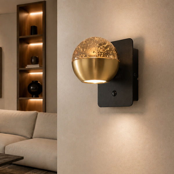 Belluno 4588me – messing wandlamp met warme sfeer