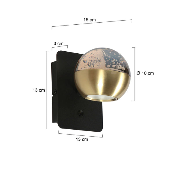 Belluno 4588me – messing wandlamp met warme sfeer