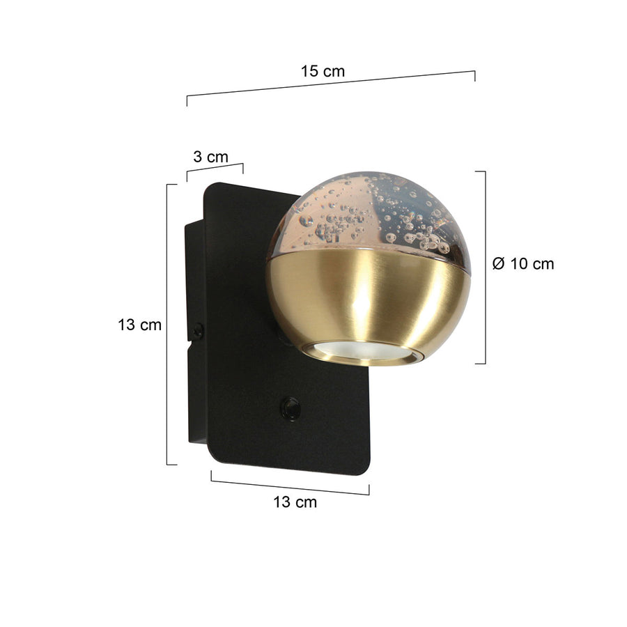 Belluno 4588me – messing wandlamp met warme sfeer