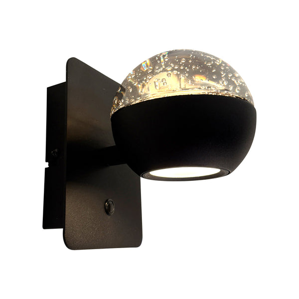 Belluno 4588zw – zwarte 1-lichts wandlamp dimbaar