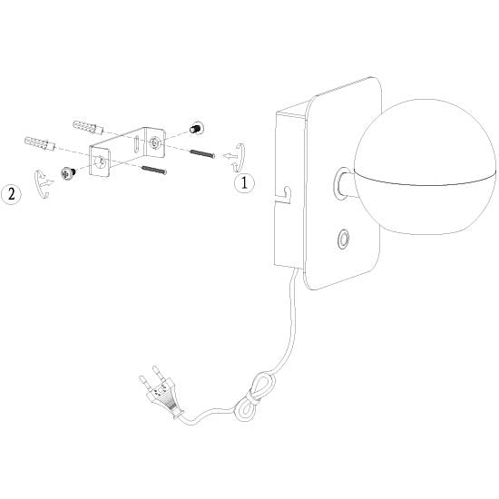 Belluno 4588zw – zwarte 1-lichts wandlamp dimbaar