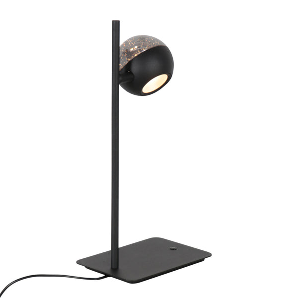 Belluno 4589zw – tafellamp met smoke glas en dimlicht