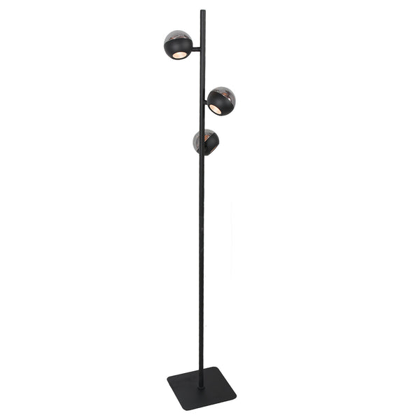 Belluno 4590zw – 3-lichts vloerlamp smoke glas