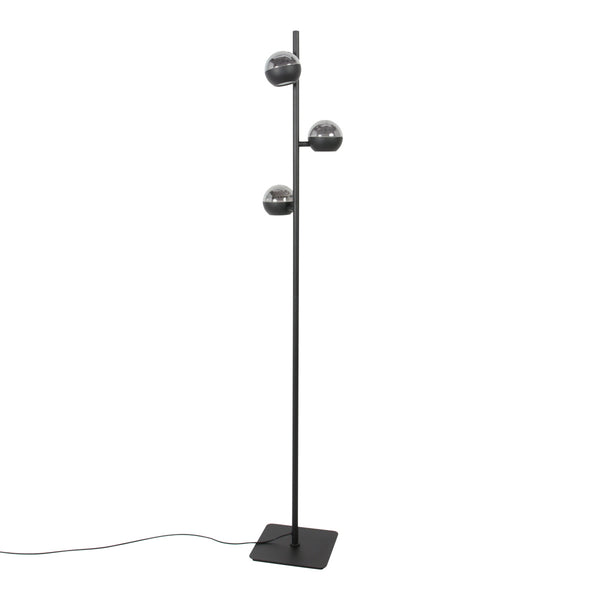 Belluno 4590zw – 3-lichts vloerlamp smoke glas
