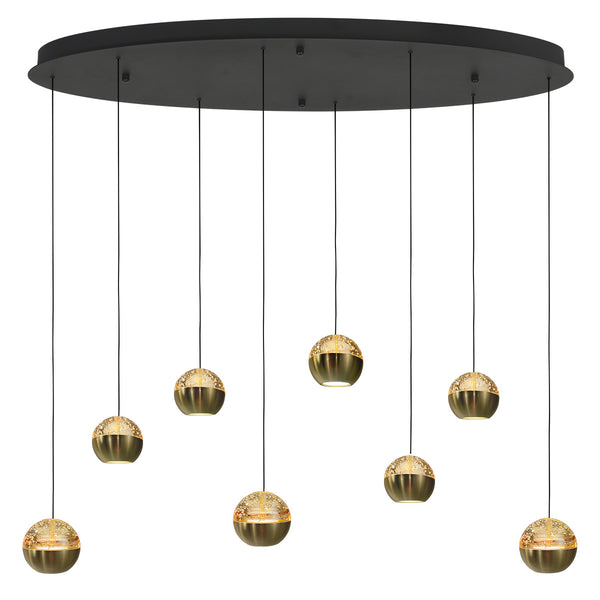 Belluno 4591me – 8-lichts hanglamp ovaal met cable lift