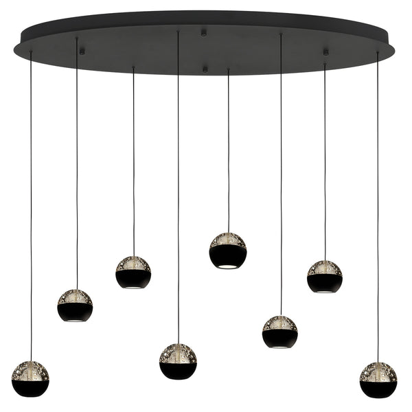 Belluno 4591zw – 8-lichts hanglamp met cable lift
