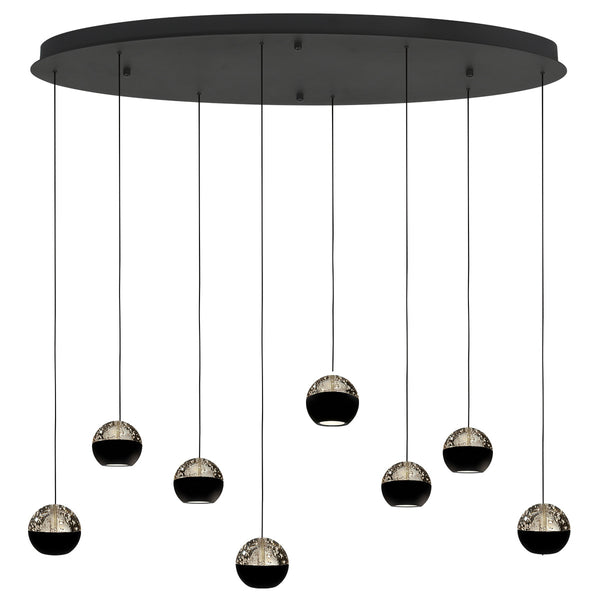 Belluno 4591zw – 8-lichts hanglamp met cable lift