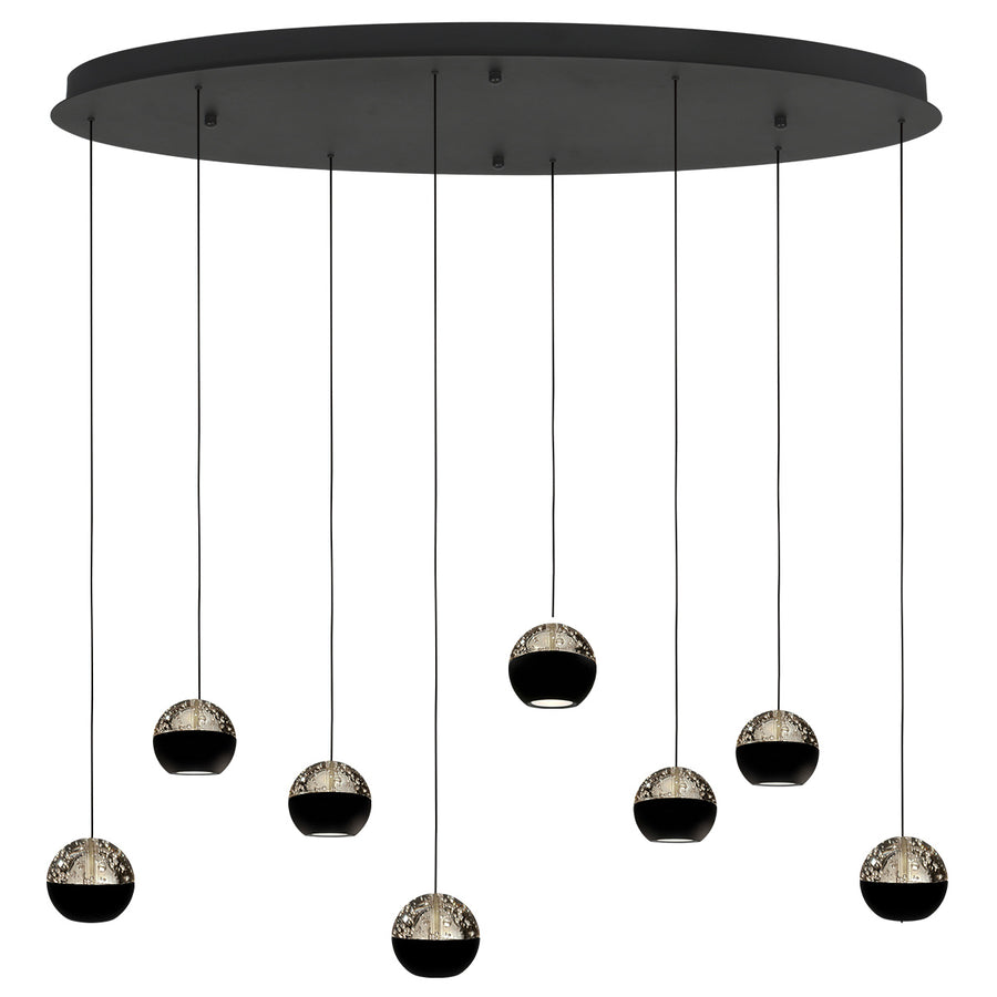 Belluno 4591zw – 8-lichts hanglamp met cable lift
