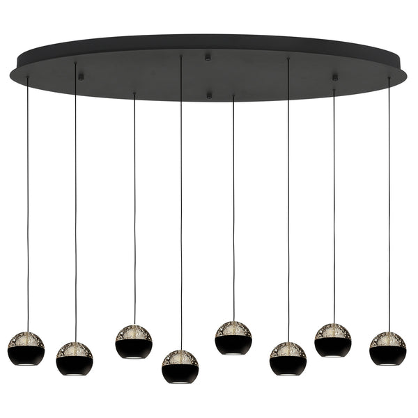 Belluno 4591zw – 8-lichts hanglamp met cable lift