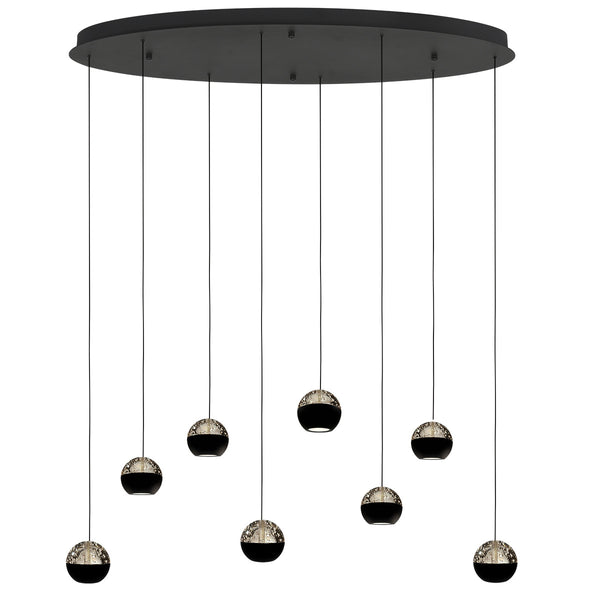 Belluno 4591zw – 8-lichts hanglamp met cable lift