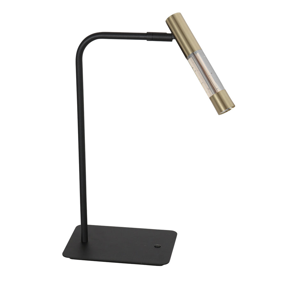 Tafellamp alisio 4593me 1-lichts luxe glas in messing met push dimmer