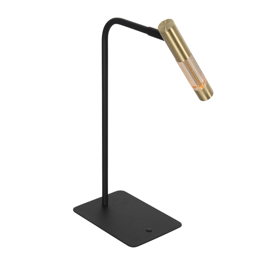 Tafellamp alisio 4593me 1-lichts luxe glas in messing met push dimmer