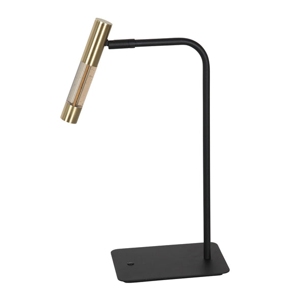Tafellamp alisio 4593me 1-lichts luxe glas in messing met push dimmer