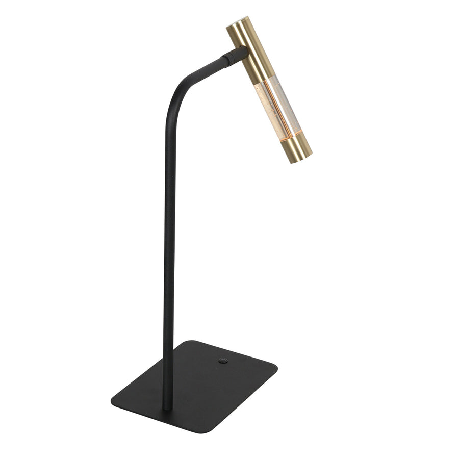Tafellamp alisio 4593me 1-lichts luxe glas in messing met push dimmer