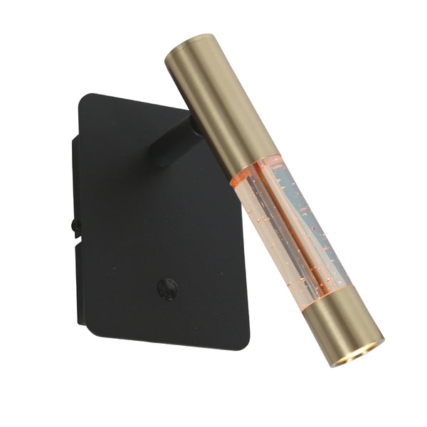 Wandlamp alisio 4594me luxe glas in messing met push dimmer