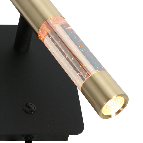 Wandlamp alisio 4594me luxe glas in messing met push dimmer