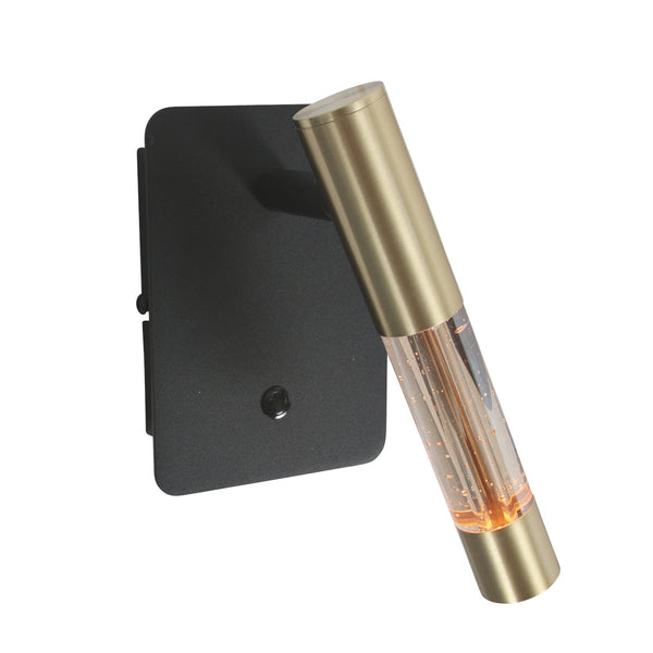 Wandlamp alisio 4594me luxe glas in messing met push dimmer