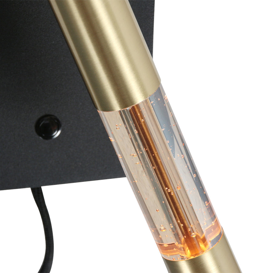 Wandlamp alisio 4594me luxe glas in messing met push dimmer