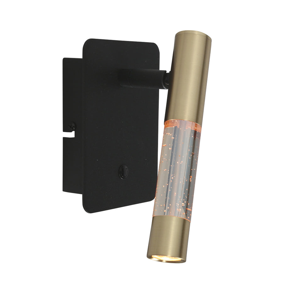 Wandlamp alisio 4594me luxe glas in messing met push dimmer