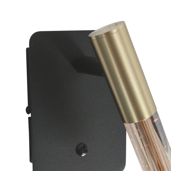 Wandlamp alisio 4594me luxe glas in messing met push dimmer