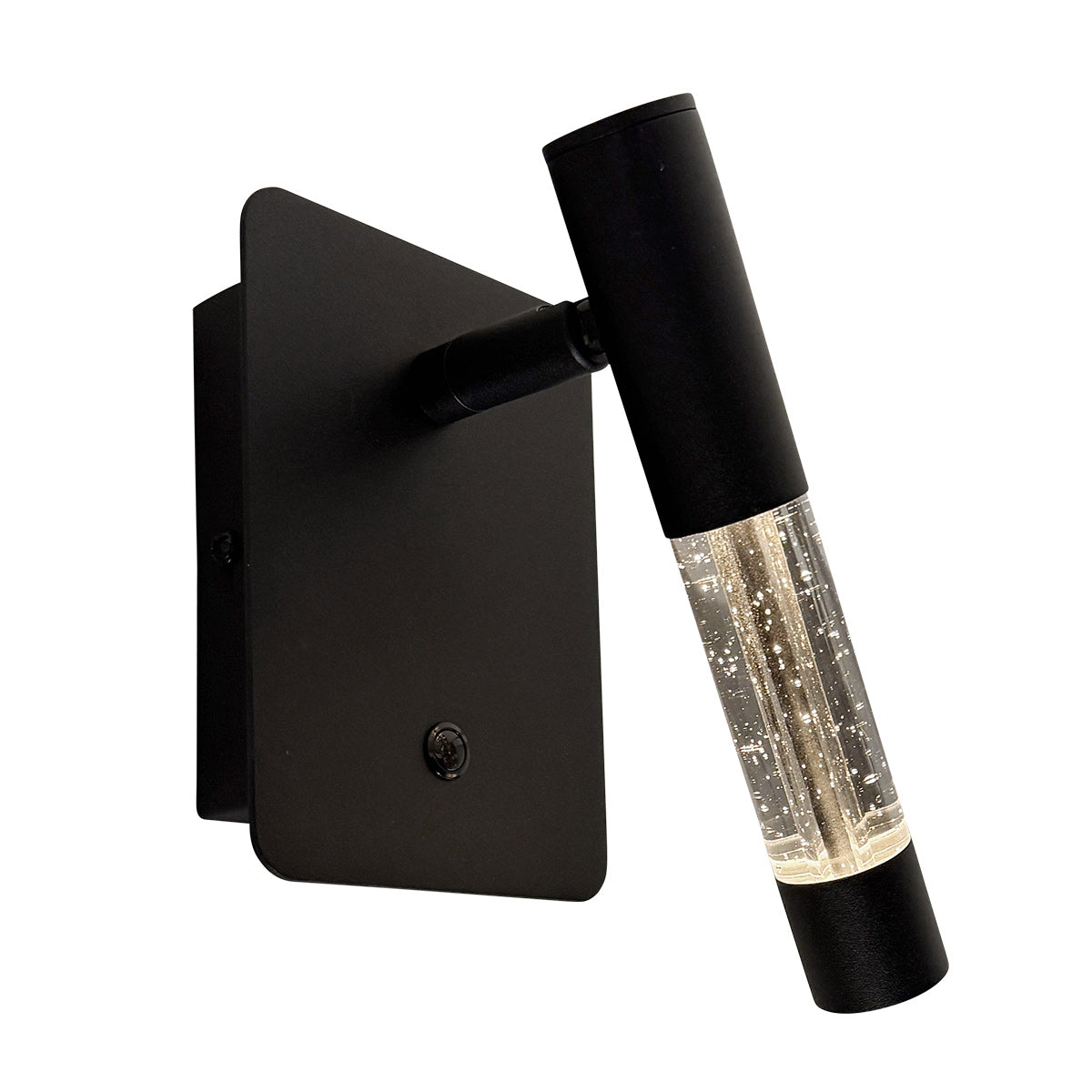 Wandlamp alisio 4594zw luxe glas in zwart met pushdimmer
