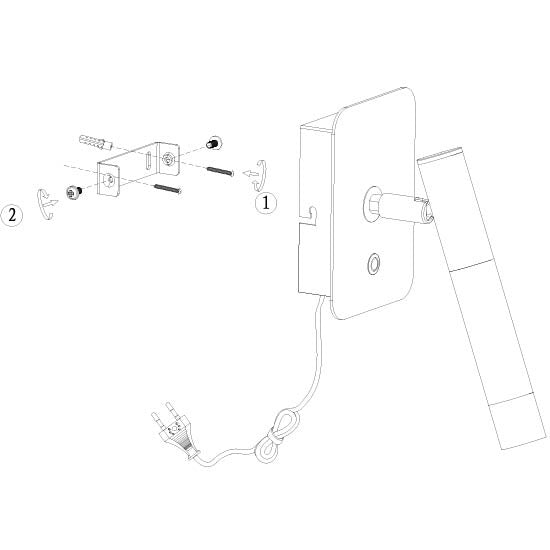 Wandlamp alisio 4594zw luxe glas in zwart met pushdimmer