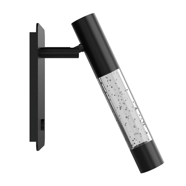 Wandlamp alisio 4594zw luxe glas in zwart met pushdimmer