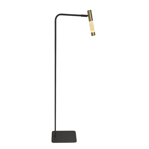 Vloerlamp alisio 4595me 1-lichts luxe glas in messing met push dimmer