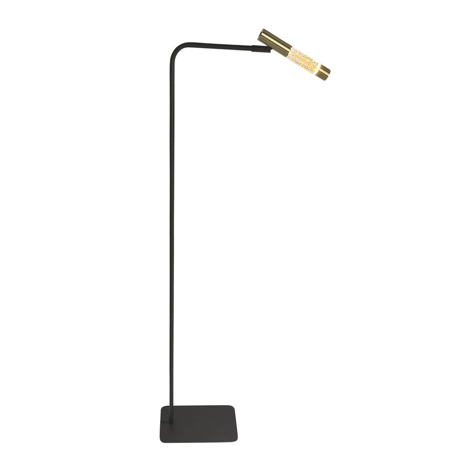 Vloerlamp alisio 4595me 1-lichts luxe glas in messing met push dimmer