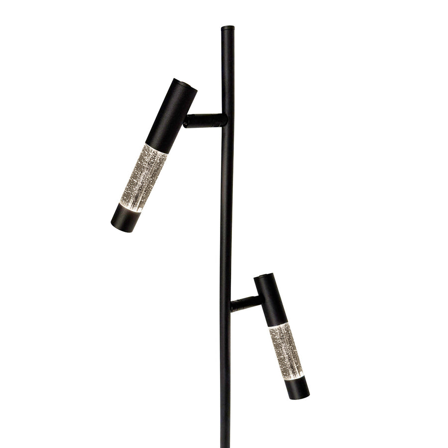 Vloerlamp alisio 4597zw 2-lichts luxe glas in zwart met push dimmer