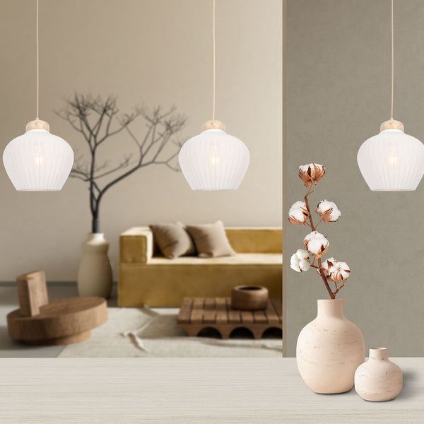 Travino 4598cr hanglamp – linnen & travertin in natuurlijke stijl