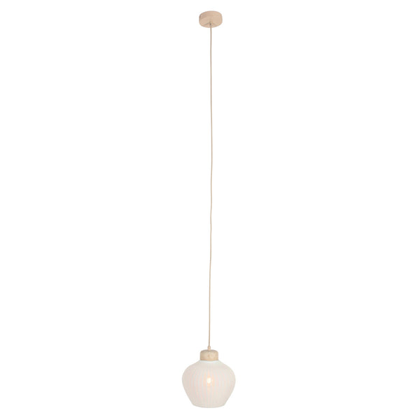 Travino 4598cr hanglamp – linnen & travertin in natuurlijke stijl