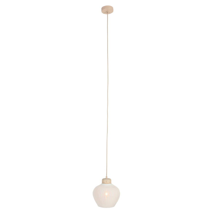 Travino 4598cr hanglamp – linnen & travertin in natuurlijke stijl