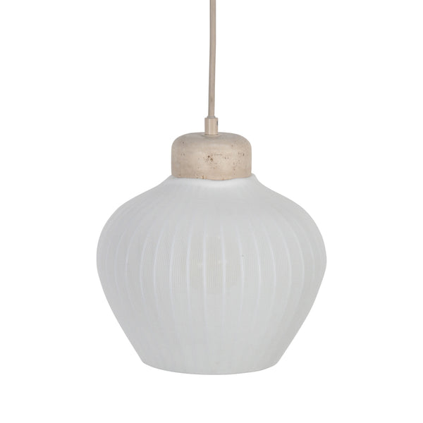 Travino 4598cr hanglamp – linnen & travertin in natuurlijke stijl