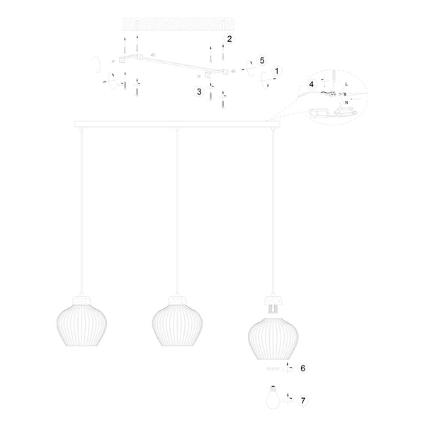 Travino 4599cr hanglamp – linnen & travertin, stijlvol boven tafel
