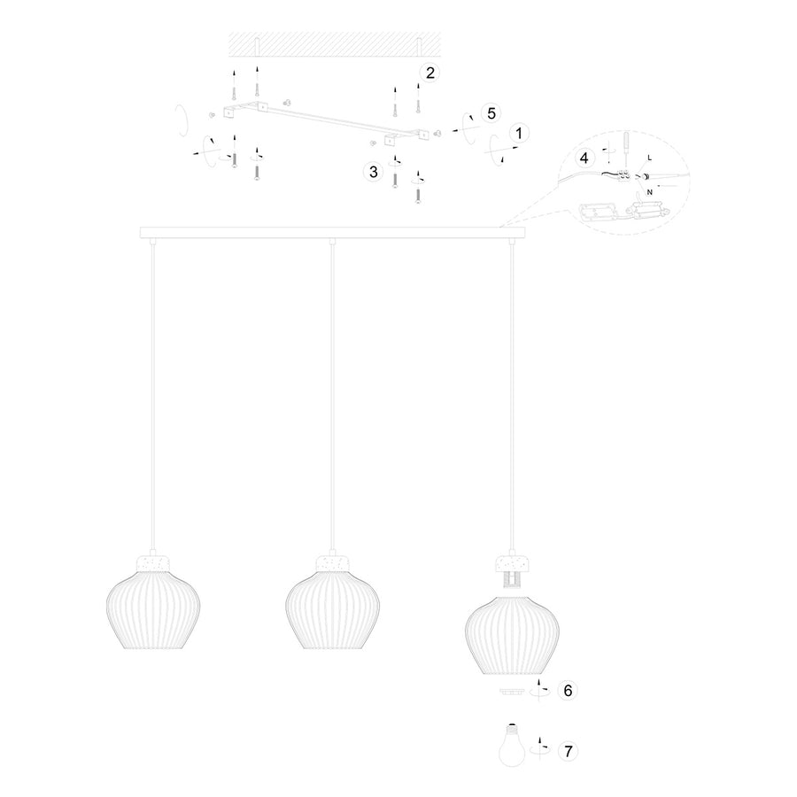 Travino 4599cr hanglamp – linnen & travertin, stijlvol boven tafel